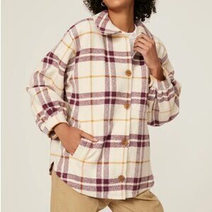 ba&sh - Wool Oversized Qetsia Plaid Shacket Rent the Runway Size Medium RTR $385